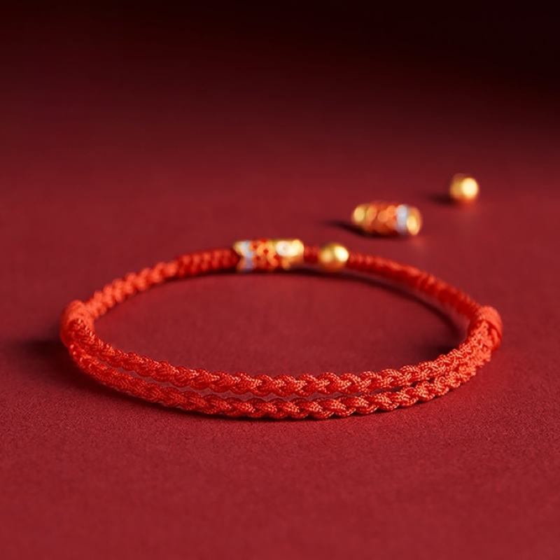 Handmade Koi Fish Wealth Success Braided Rope Bracelet 925 Sterling Silver 