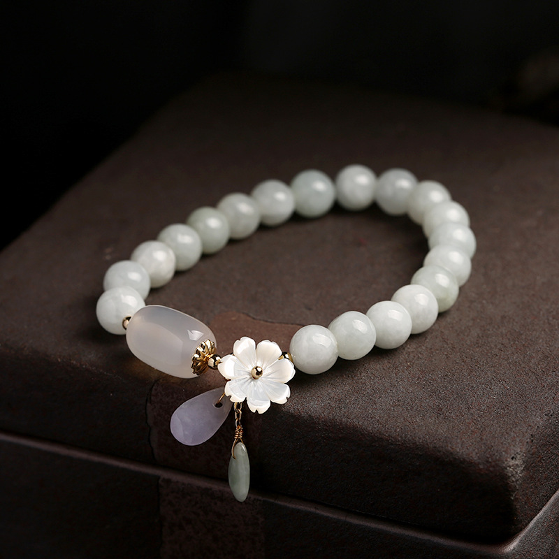 Exquisite Jade Flower Bracelet, A Choice of Elegant Temperament